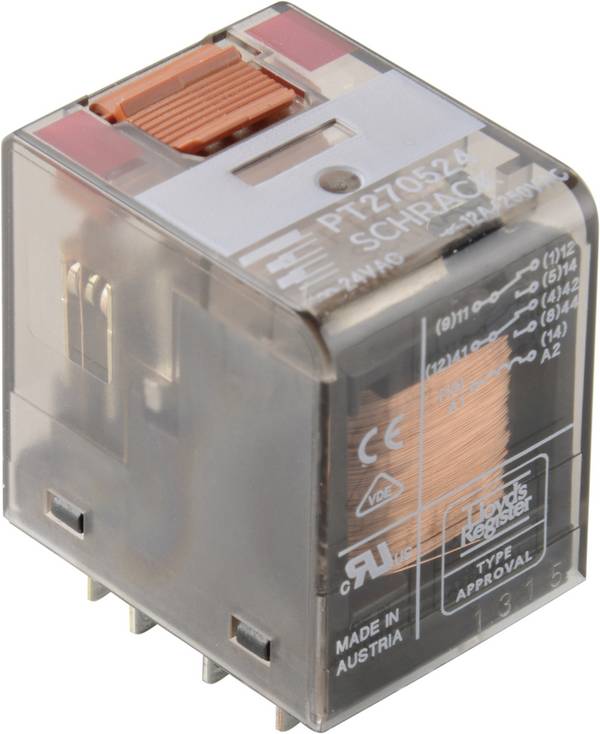 TE Connectivity PT570524 Miniaturrelais 24 V/AC 6 A 4 Wechsler 1 St.