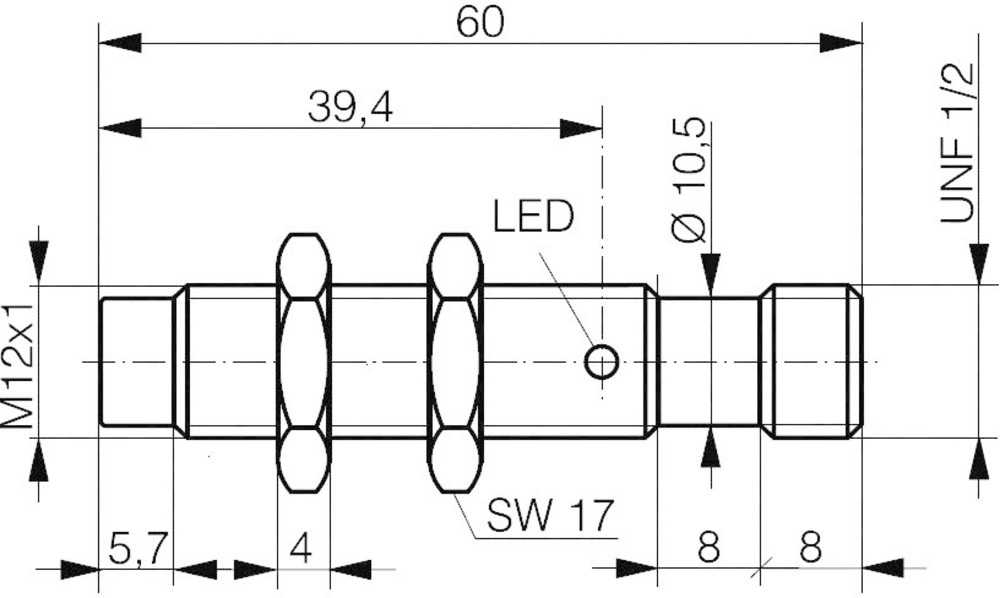 Induktiver Näherungsschalter M12 nicht bündig Contrinex DW-AS-618-M12-069