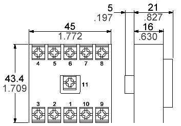 Panasonic AT78051J Relaissockel Panasonic PM4H (11-pol), Panasonic LT4H-W, Panasonic LT4H (L x B x H) 43.4 x 45 x 21 mm -1