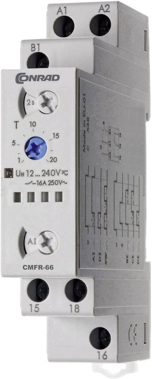 Conrad Components CMFR-66 Zeitrelais Multifunktional 1 St. Zeitbereich: 24 h (max) 1 Wechsler