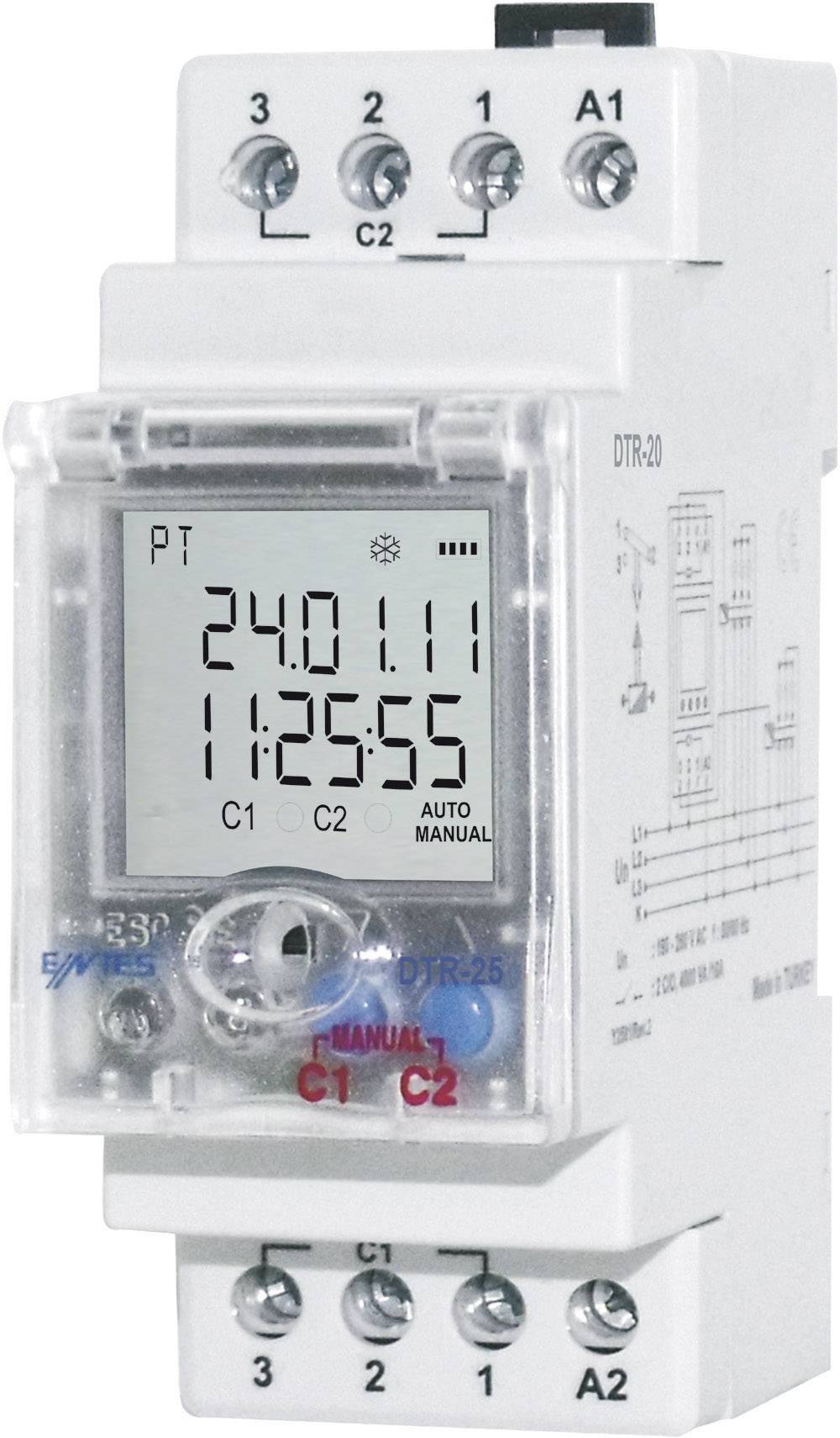 ENTES Zeitschaltuhr für Hutschiene Betriebsspannung: 230 V/AC ENTES DTR-20 2 Wechsler 16 A 250 V/AC