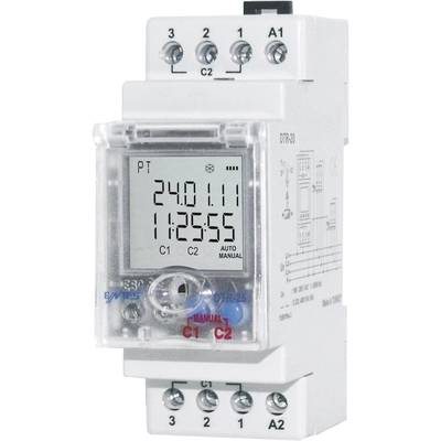 ENTES Zeitschaltuhr für Hutschiene Betriebsspannung: 230 V/AC DTR-20 2 Wechsler 16 A 250 V/AC Astronomisch