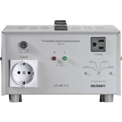 VOLTCRAFT AT-400 NV Vorschalttransformator kalibriert (DAkkS-akkreditiertes Labor) 400 W 240 V/AC