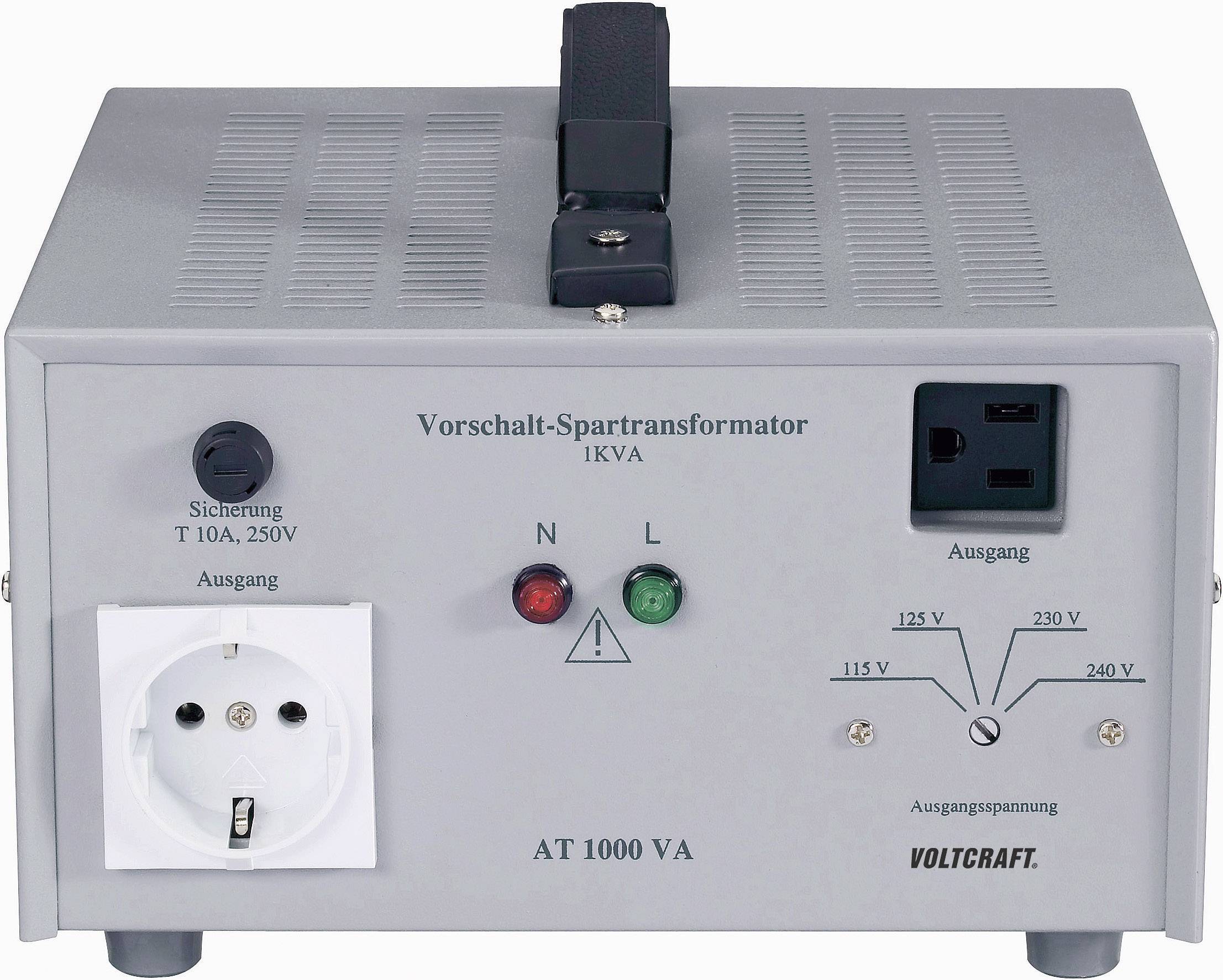 VOLTCRAFT AT-1000 NV Vorschalt-Transformator, Spannungswandler, 115/125/230/240 V/AC / 230/240/