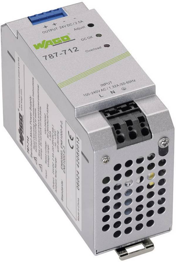 WAGO 787-712 Hutschienen-Netzteil (DIN-Rail) 24 V/DC 2.5 A 60 W Anzahl Ausgänge:1 x Inhalt 1 St.