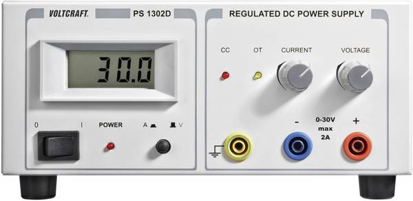 VOLTCRAFT PS-1302 D Labornetzgerät, einstellbar kalibriert (DAkkS-akkreditiertes Labor) 0 - 30 V/DC 0 - 2 A 60 W   Anzahl Ausgänge 1 x