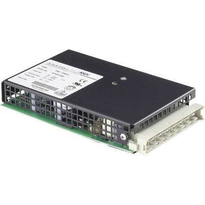 Ein rechteckiges elektrisches Modul mit Gittergehäuse, mehreren Anschlüssen und einem Label mit technischen Spezifikationen.