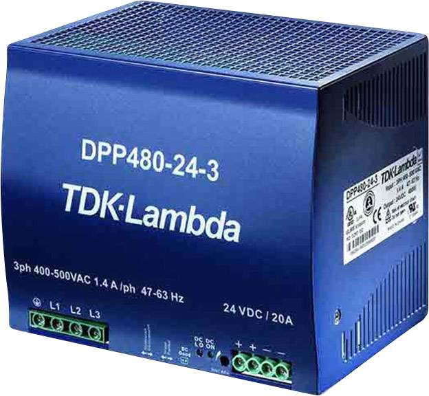 TDK Hutschienen-Netzteil (DIN-Rail) TDK-Lambda DPP-480-24-3 24 V/DC 20 A 480 W 1 x