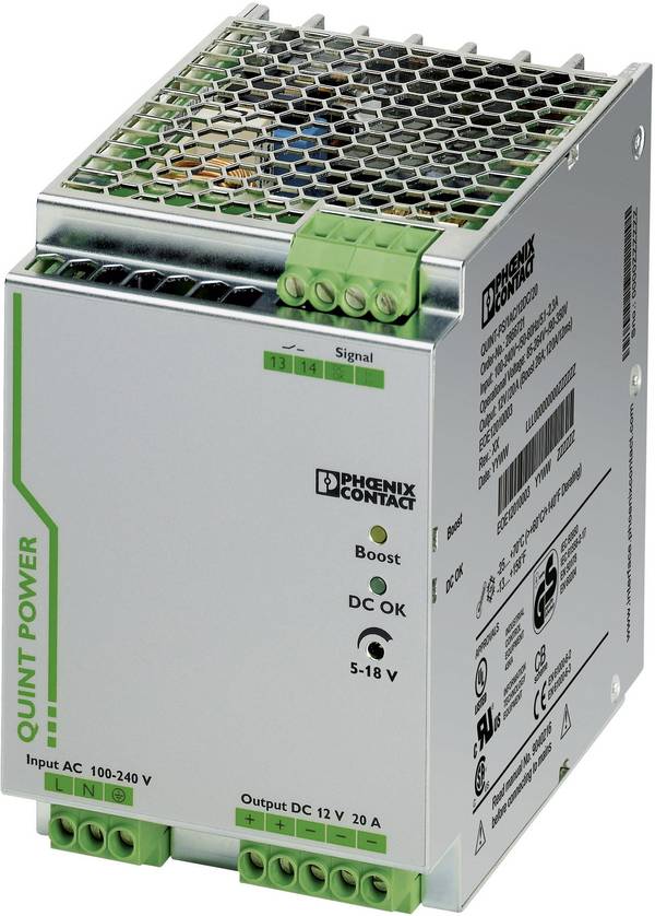 Phoenix Contact 2866721 Hutschienen-Netzteil (DIN-Rail)  12 V/DC 20 A 240 W Anzahl Ausgänge:1 x  Inhalt 1 St.