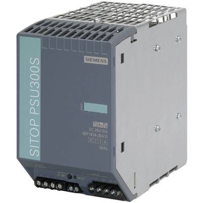 Netzteilmodul 'SITOP PSU300S' von Siemens, graues Gehäuse, Ausgang DC 24V/10A.