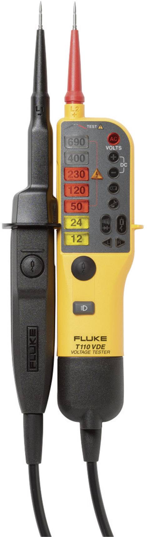 FLUKE FLUKE-T110 Zweipoliger Spannungsprüfer CAT III 690 V, CAT IV 600 V LED, Vibration, Aku