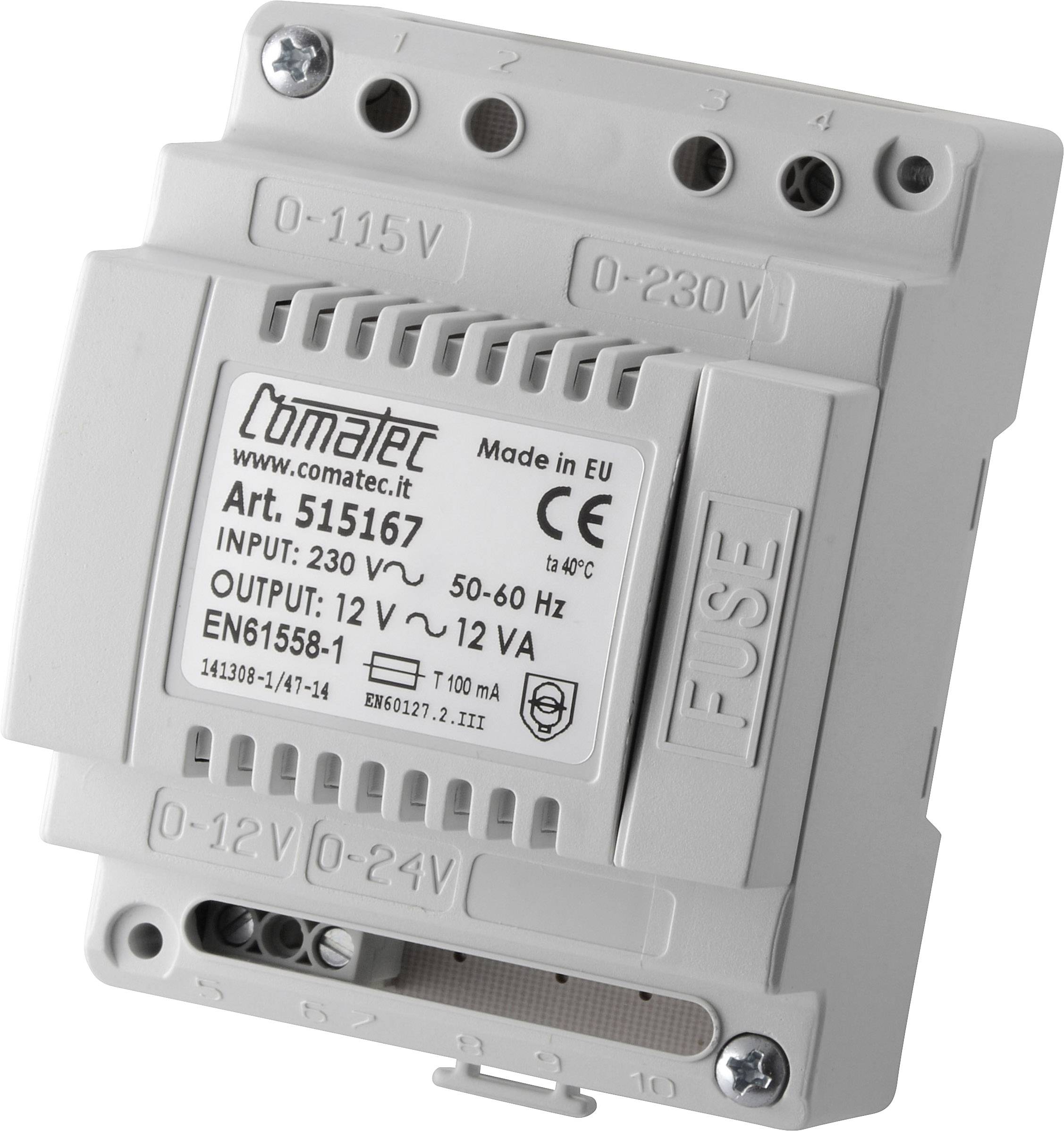 COMATEC TRAFO 12VA 12V Hutschienen-Netzteil (DIN-Rail) 12 V/AC 1 A 12 W