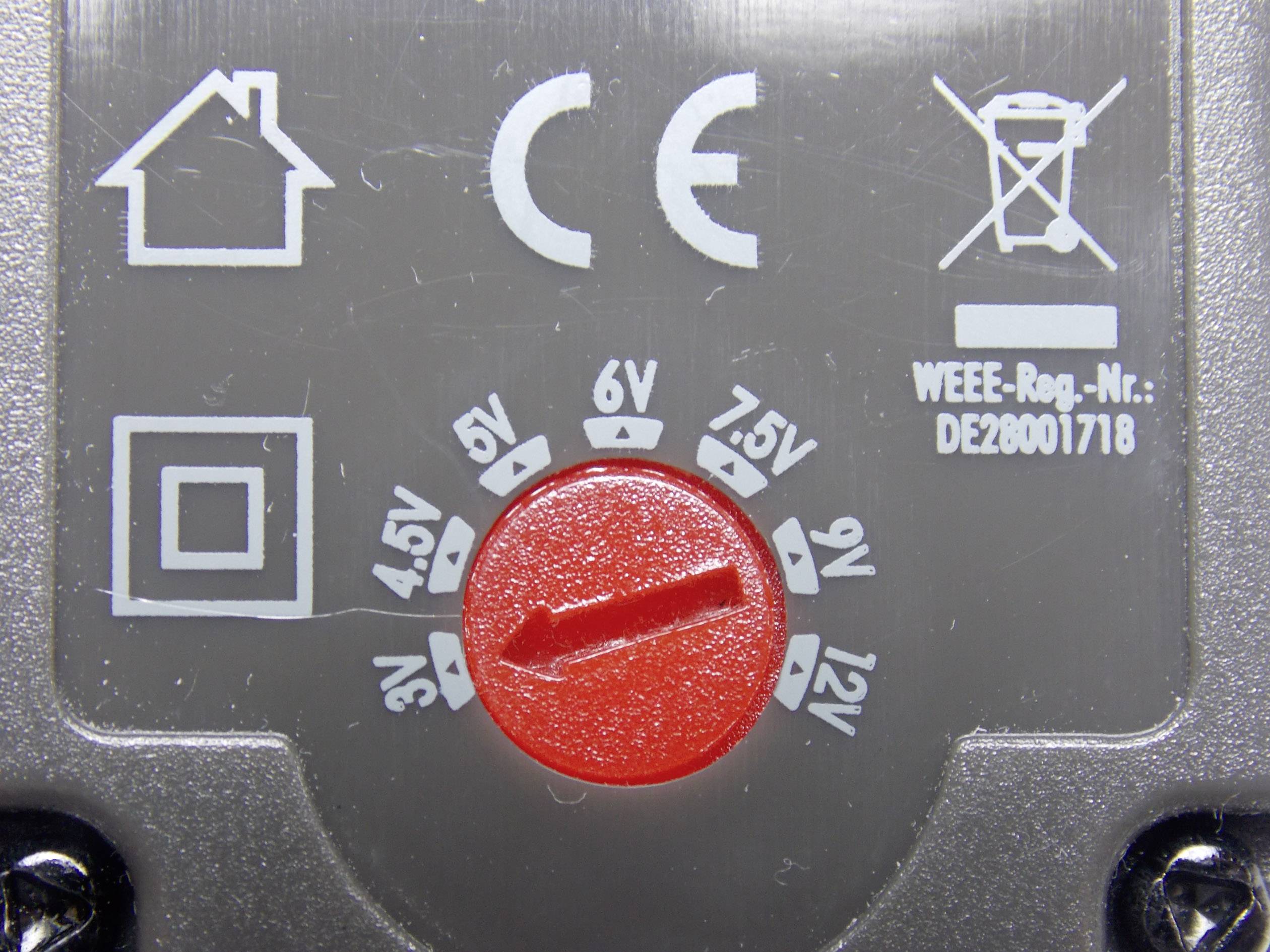 VOLTCRAFT USPS 600 Steckernetzteil, einstellbar 3 V/DC, 4.5 V/DC, 5 V/DC, 6 V/DC, 7.5 V/DC, 9 V/DC, 12 V/DC 600 mA 7.2 W-3