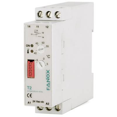 Fanox Überwachungsrelais 24 V/DC, 24 V/AC 1 Wechsler 1 St. T2-24 VAC/DC Temperatur