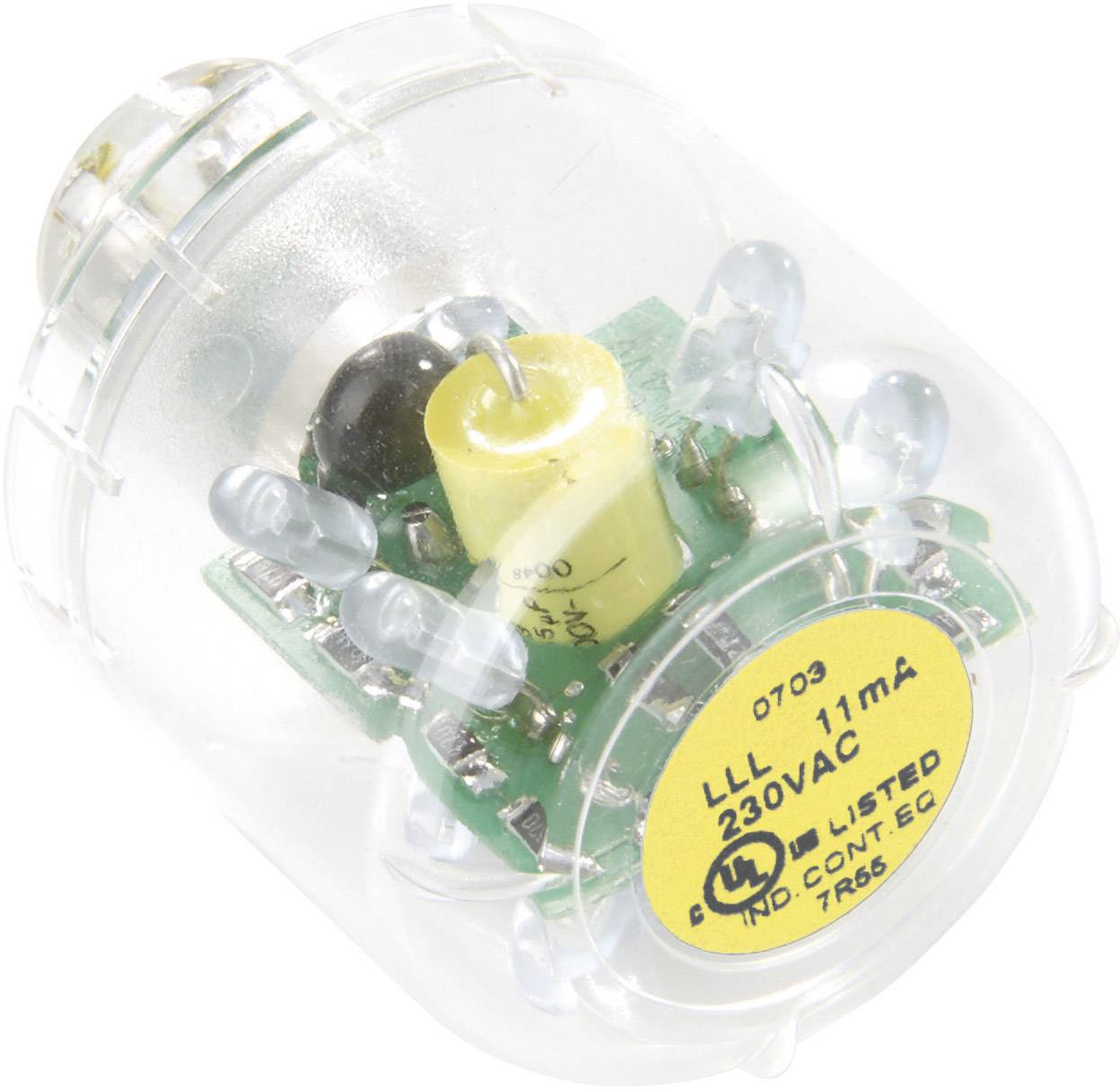 AUER SIGNAL geräte LED-Lampe LED-Dauerlicht LLL Gelb, 24 V AC/DC, BA15d