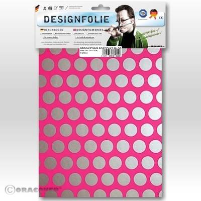 Oracover 90-014-091-B Designfolie Easyplot Fun 1 (L x B) 300 mm x 208 mm Neon-Pink-Silber (fluoreszierend)