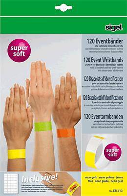 Eventbänder Super Soft 255x25mm neon gelb VE=120 Stück-0