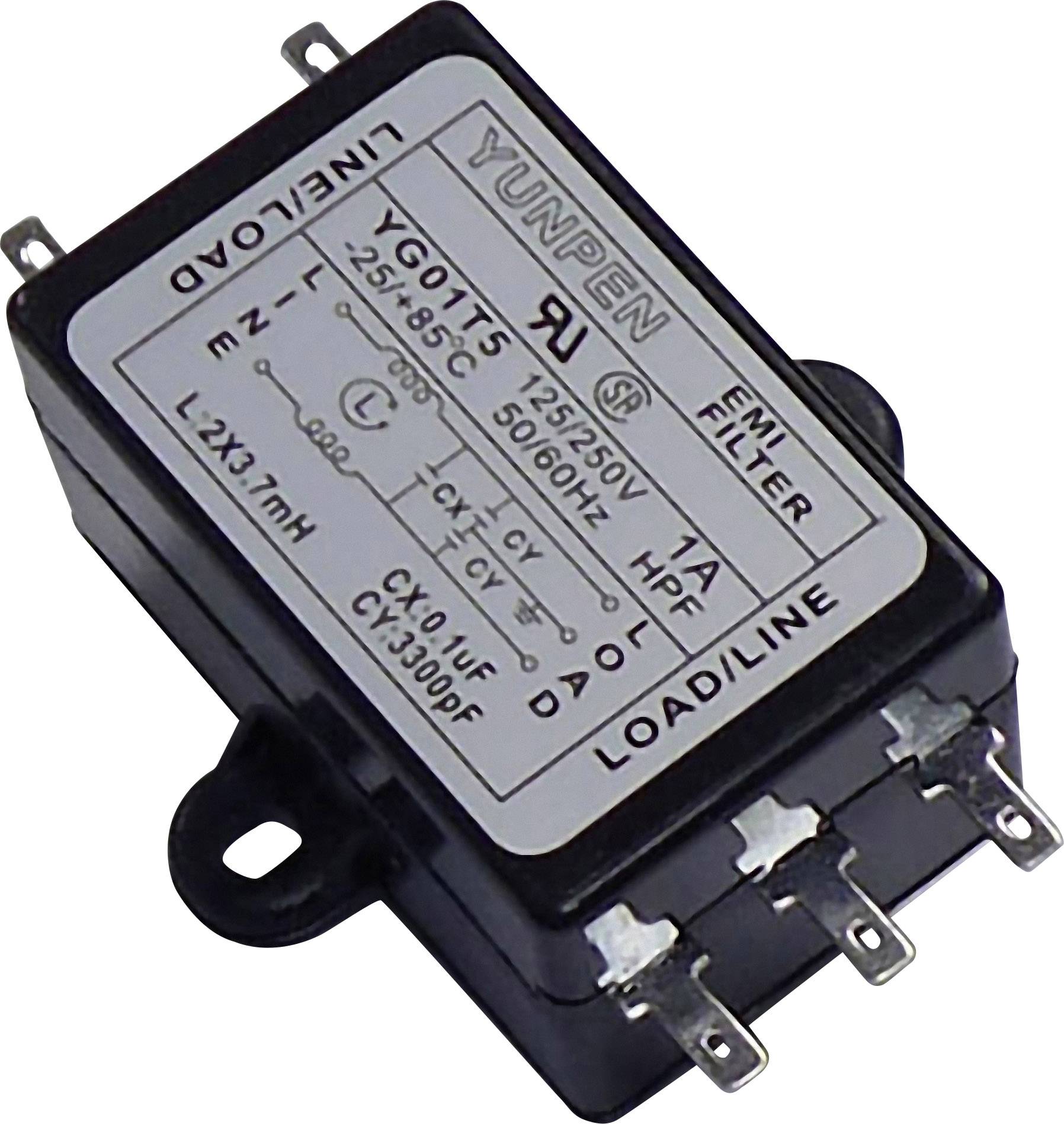 Yunpen 521313 YG01T5 Entstörfilter 250 V/AC 1 A 3.7 mH (L x B x H) 68 x 55 x 25 mm 1 St.-1