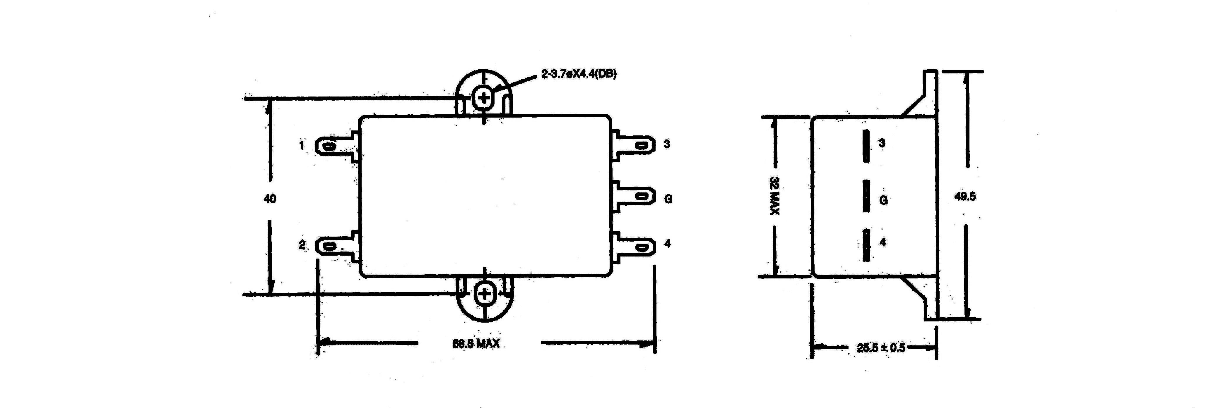 Yunpen 521325 YG03T5 Entstörfilter 250 V/AC 3 A 1.8 mH (L x B x H) 68 x 55 x 25 mm 1 St.-2