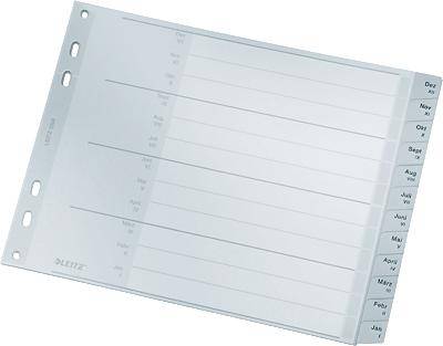 Leitz Plastikregister A4 PP 1288 bedruckt mit Monaten Jan.-Dezember