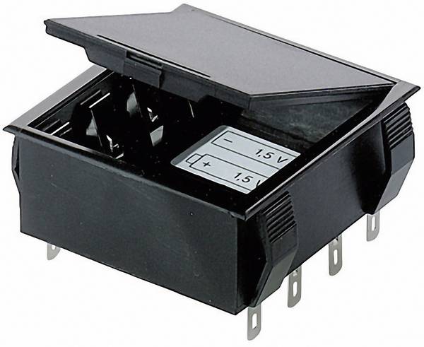 Bopla 46600000 Batteriehalter 4x Mignon (AA), 9 V Block Lötanschluss (L x B x H) 65 x 65 x 21.5 mm