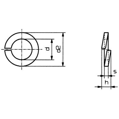 TOOLCRAFT B2 D127-A2K 194685 Federringe Innen-Durchmesser: 2.1 mm M2 DIN 127   Federstahl A2 100 St.