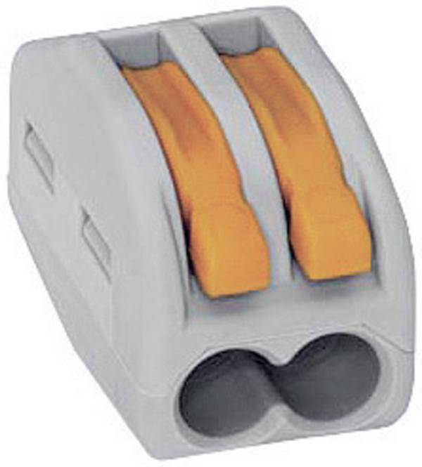 WAGO 222-412-50 222 Verbindungsklemme flexibel: 0.08-4 mm² starr: 0.08-2.5 mm² Polzahl: 2 50 St. Grau, Orange Box