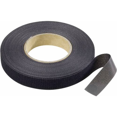Binder Band Klettband zum Bündeln Haft- und Flauschteil (L x B) 10000 mm x 16 mm Schwarz 10 m
