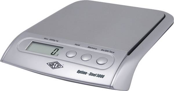 WEDO 485154 Paketwaage 485154  Wägebereich (max.) 5 kg Ablesbarkeit 1 g netzbetrieben, batteriebetrieben Silber