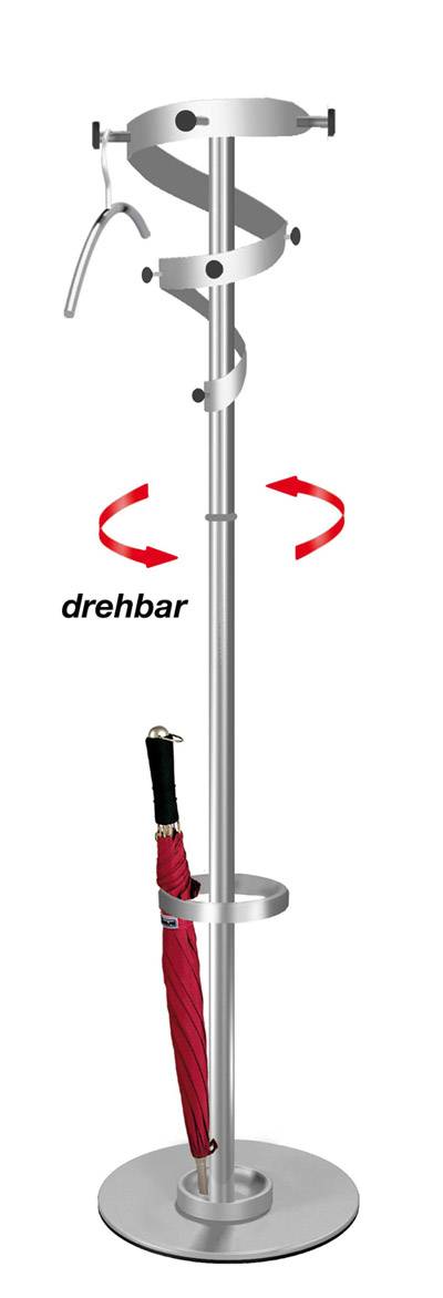 kerkmann Garderobenständer Ohio, 9 Haken, drehbar, alusilber (71400031)-0