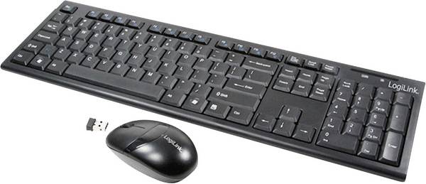 LogiLink Combo Set with Autolink - Tastatur-und-Maus-Setkabellos - 2.4 GHz