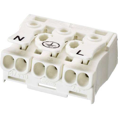 Adels-Contact 21740 LK 980-01/3 B Leuchtenklemme flexibel: -2.5 mm² starr: -2.5 mm² Polzahl: 3 1 St. Weiß