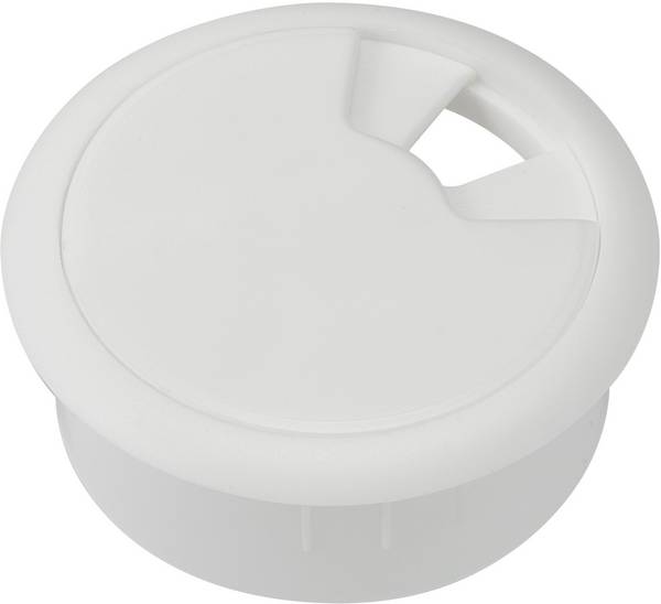 TRU COMPONENTS 530045 Kabeldurchführung für Arbeitsplatten ABS Weiß 1 St.