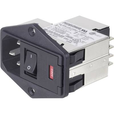 TE Connectivity 1-6609929-4 PE0SXDSXA=C2228 Netzfilter mit Schalter, mit 2 Sicherungen, mit Kaltgerätebuchse 250 V/AC 10