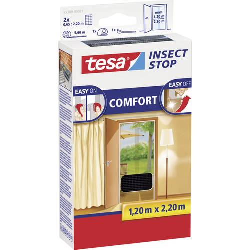 tesa COMFORT 55389-00021-00 Tür-Fliegengitter (B x H) 1200 mm x 2200 mm Anthrazit 1 St.