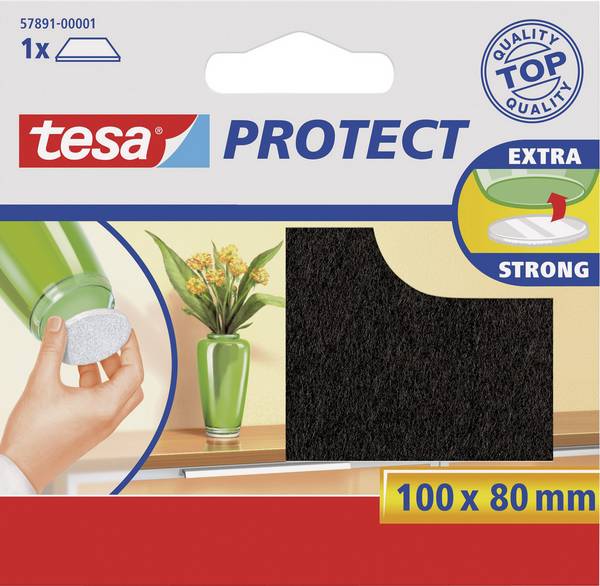 tesa 57891-00001-00 Filzgleiter selbstklebend Braun (L x B) 100 mm x 80 mm 1 St.