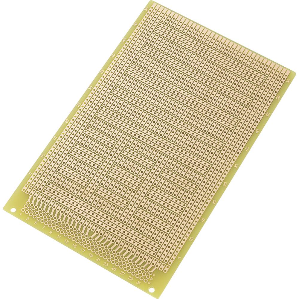 TRU COMPONENTS SU527831 IC-printplaat Epoxide (l x b) 160 mm x 100 mm 35 Âµm Rastermaat 2.54 mm Inho