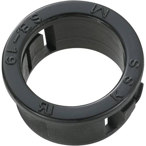 TRU COMPONENTS TC-SBR19M203 Kabeldurchführung Klemm-Ø (max.) 15.8 mm Plattenstärke (max.) 3.2 mm Polyamid Schwarz 100 St...