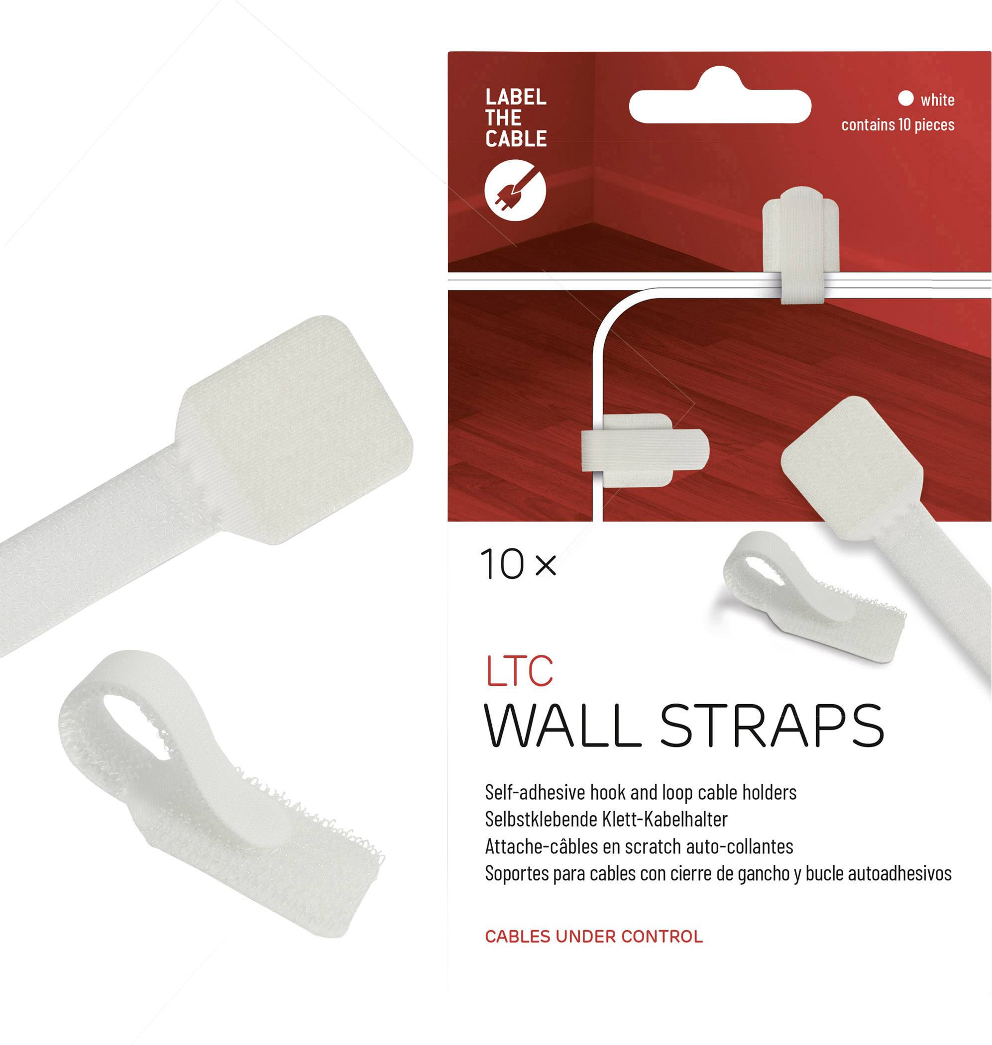 LABEL-THE-CABLE Kletthalter LTC Wall 10er Set selbstklebend Weiß