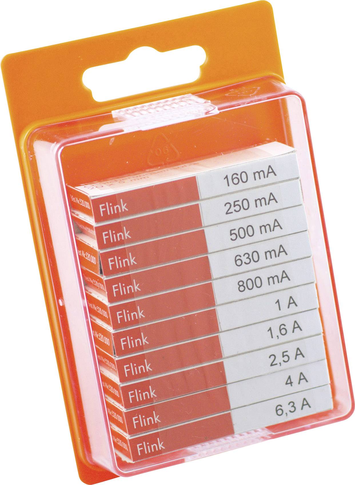 ESKA FUSES Feinsicherung-Sortiment (Ø x L) 5 mm x 20 mm Flink -F- ESKA 12009 Inhalt 100 St.