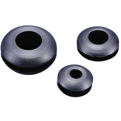 Thumbnail - TRU COMPONENTS TC-GMR0603203 Kabeldurchführung offen Klemm-Ø (max.) 3 mm Plattenstärke (max.) 1.7 mm PVC Schwarz 100 St.