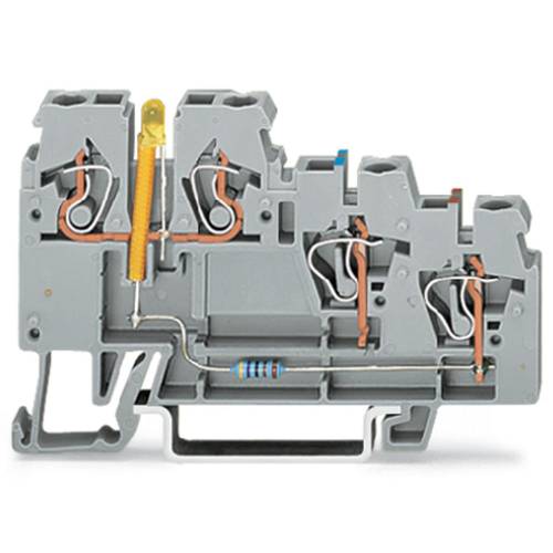 WAGO 270-560/281-507 Initiatorenklemme 5 mm Zugfeder Belegung: L Grau 50 St.