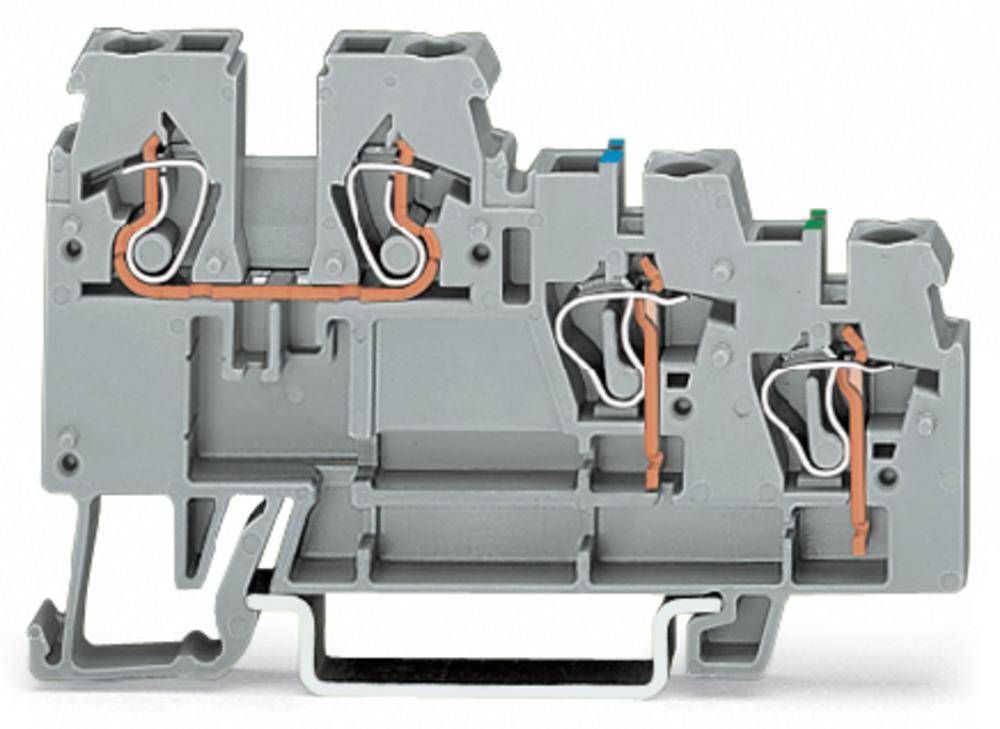 WAGO 270-572 Aktorenklemme 5 mm Zugfeder Belegung: L Grau 50 St.