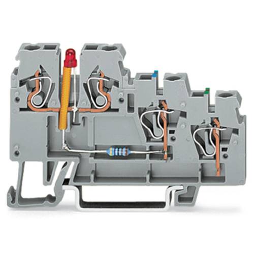 WAGO 270-572/281-434 Aktorenklemme 5 mm Zugfeder Belegung: L Grau 50 St.