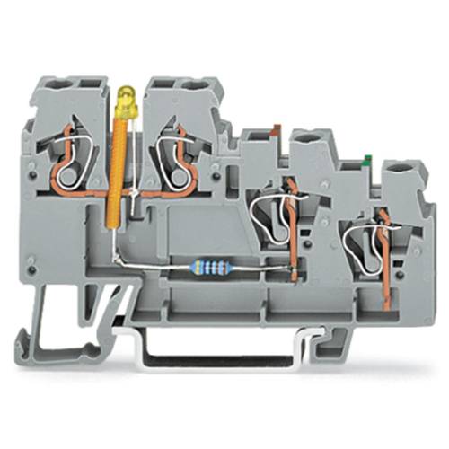 WAGO 270-585/281-507 Aktorenklemme 5 mm Zugfeder Belegung: L Grau 50 St.