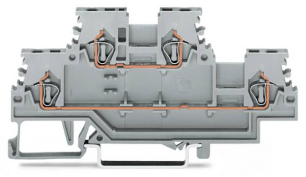 WAGO 279-501 Doppelstock-Durchgangsklemme 4 mm Zugfeder Belegung: L, L Grau 50 St. Piece