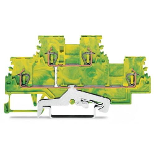 WAGO 279-507 Doppelstock-Schutzleiterklemme 4 mm Zugfeder Belegung: PE Grün, Gelb 50 St.