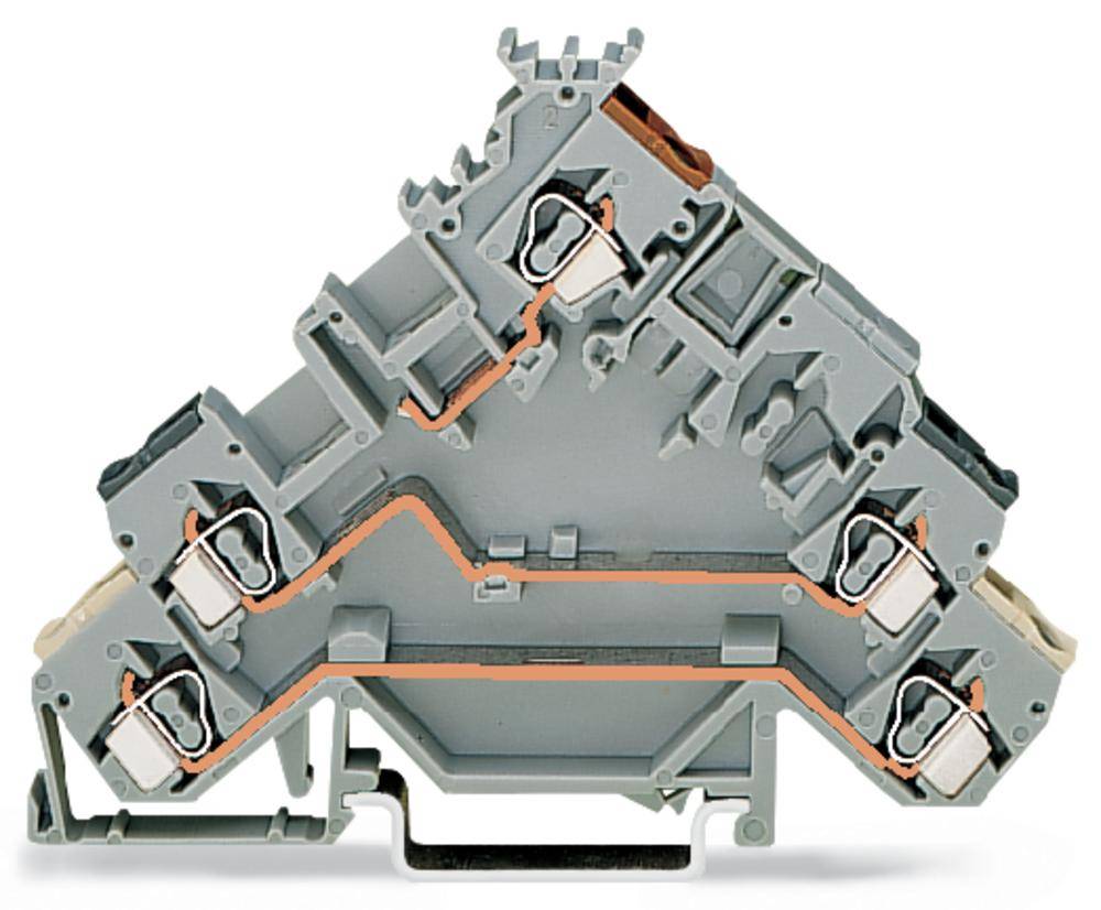 WAGO 280-583 Aktorenklemme 5 mm Zugfeder Belegung: L Grau 50 St.