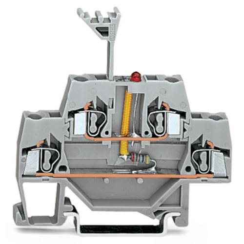 WAGO 280-943/281-413 Doppelstock-LED-Klemme 5 mm Zugfeder Belegung: L Grau 50 St.