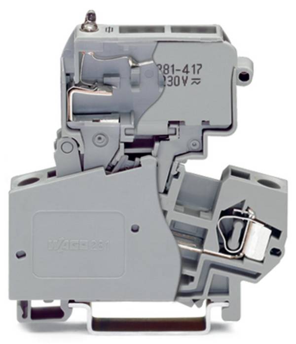 WAGO 281-613/281-417 Sicherungsklemme 10 mm Zugfeder Belegung: L Grau 50 St.